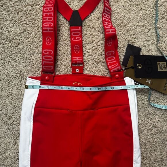 GOLDBERGH WOMEN'S HIGH END SALOPETTE SKI PANTS BIB FLAME RED NWT US 10 - Picture 7 of 9
